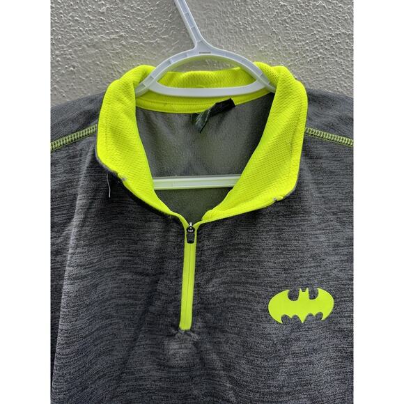 DC Comics Batman Mens Pullover Size Medium Gray Quarter Zip Logo Long Sleeve - Picture 5 of 14
